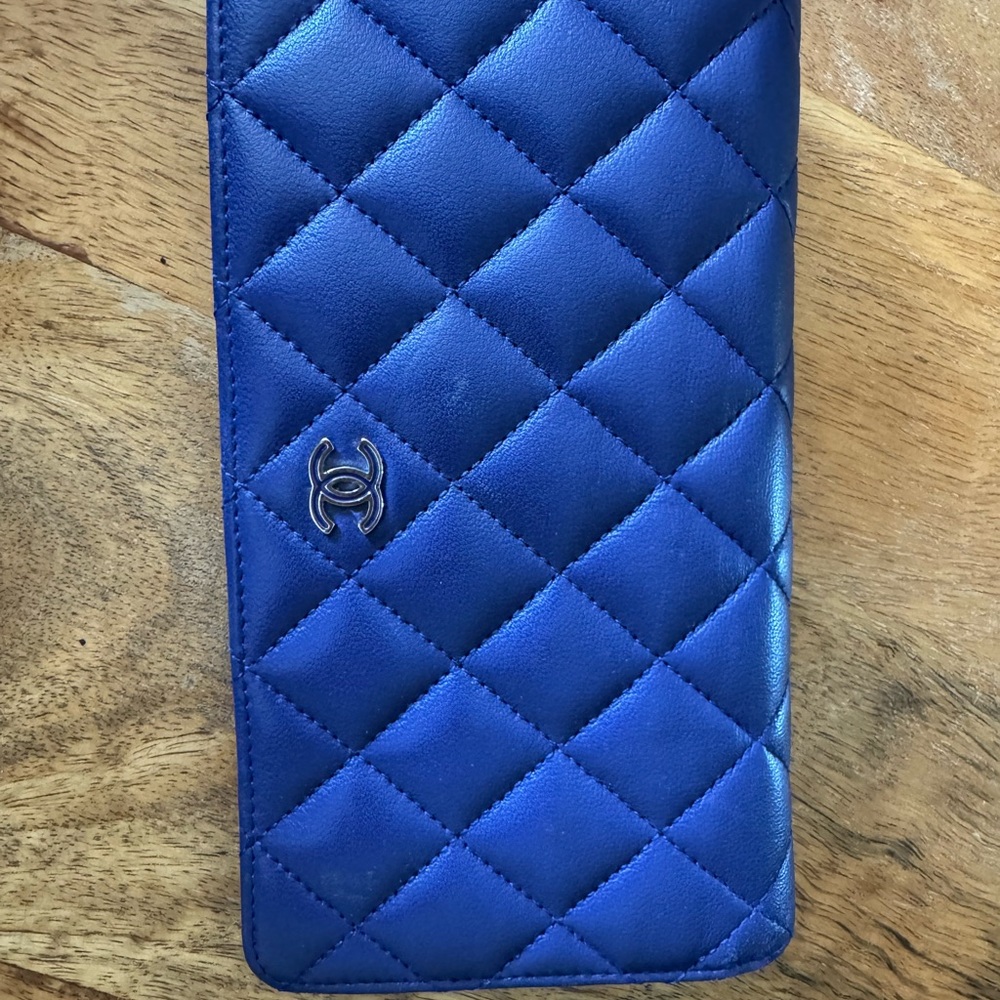 Chanel Blue Quilted Wallet